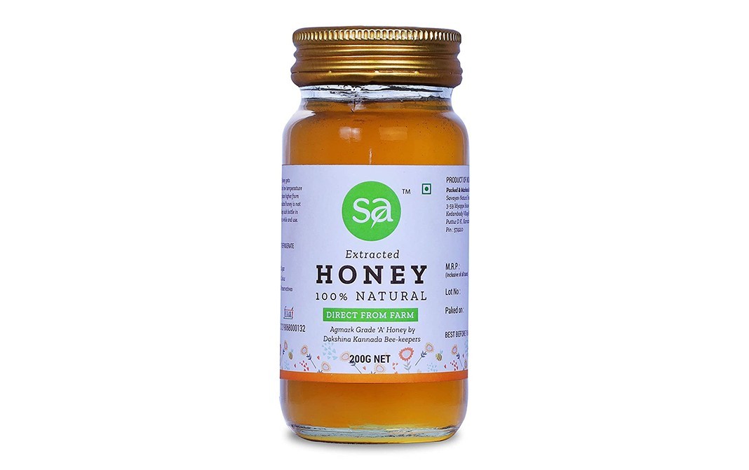 Savayav Extracted Honey 100% Natural    Glass Jar  200 grams